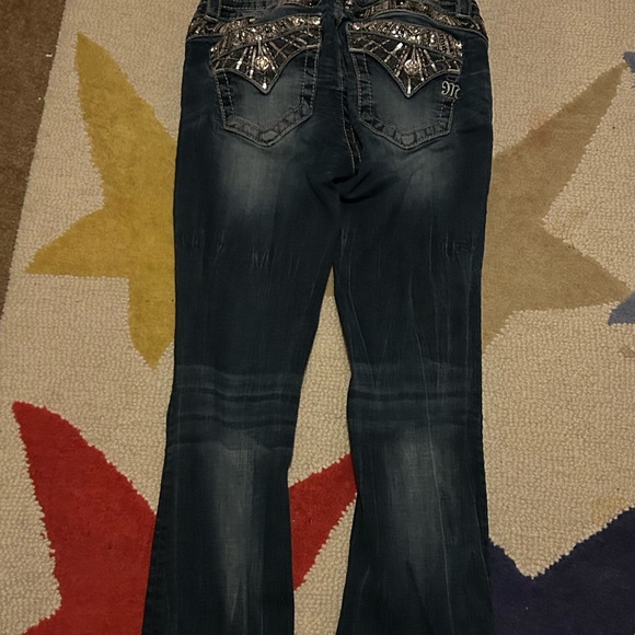 Miss Me Dark Blue Embellished Boot Cut Jeans - Picture 3 of 4